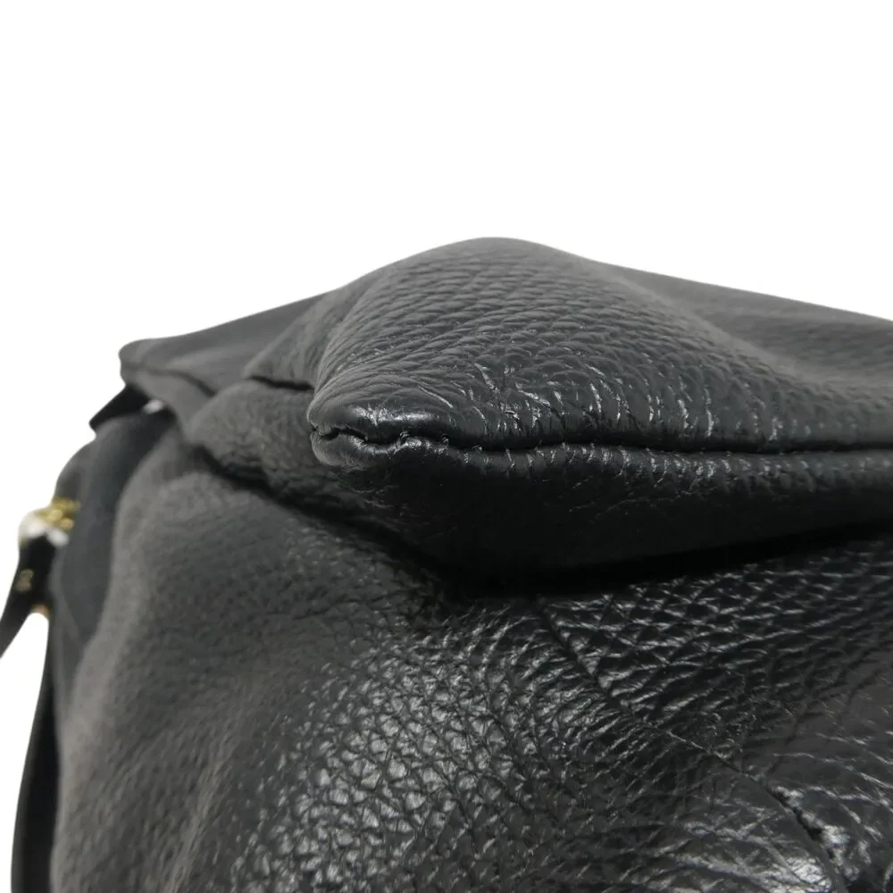 L. Credi Black Pebbled Leather Convertible Crossbody Backpack Purse Shoulder Bag